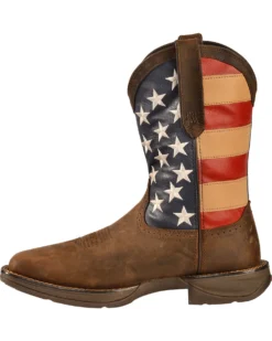 Durango Men's Patriotic Square Toe Western Boots -Western Cowboy Equipment 038782 41 LT