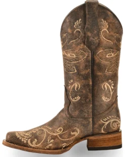 Circle G Women's Dragonfly Embroidered Western Boots - Square Toe -Western Cowboy Equipment 0451P7 41 LT