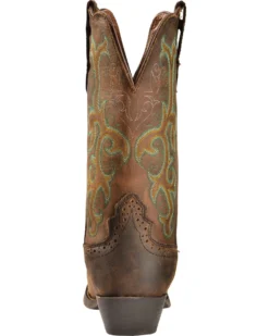 Justin Women's 12" Square Toe Stampede Western Boots -Western Cowboy Equipment 045E79 PH BK