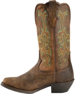 Justin Women's 12" Square Toe Stampede Western Boots -Western Cowboy Equipment 045E79 PH LT