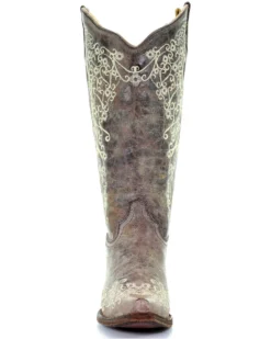 Corral Women's Crater With Bone Embroidery Western Boots - Snip Toe -Western Cowboy Equipment 045S76 41 FT