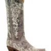 Corral Women's Crater With Bone Embroidery Western Boots - Snip Toe