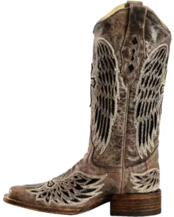 Corral Women's Sequin Wing & Cross Inlay Western Boots - Square Toe 9 Corral Women's Sequin Wing & Cross Inlay Western Boots - Square Toe -Western Cowboy Equipment 045U62 89 LT