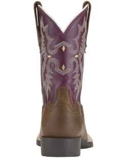 Ariat Girls' Tombstone Western Boots - Broad Square Toe -Western Cowboy Equipment 053H95 ZS BK