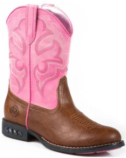 Roper Little Girls' Light-Up Western Boots - Round Toe  