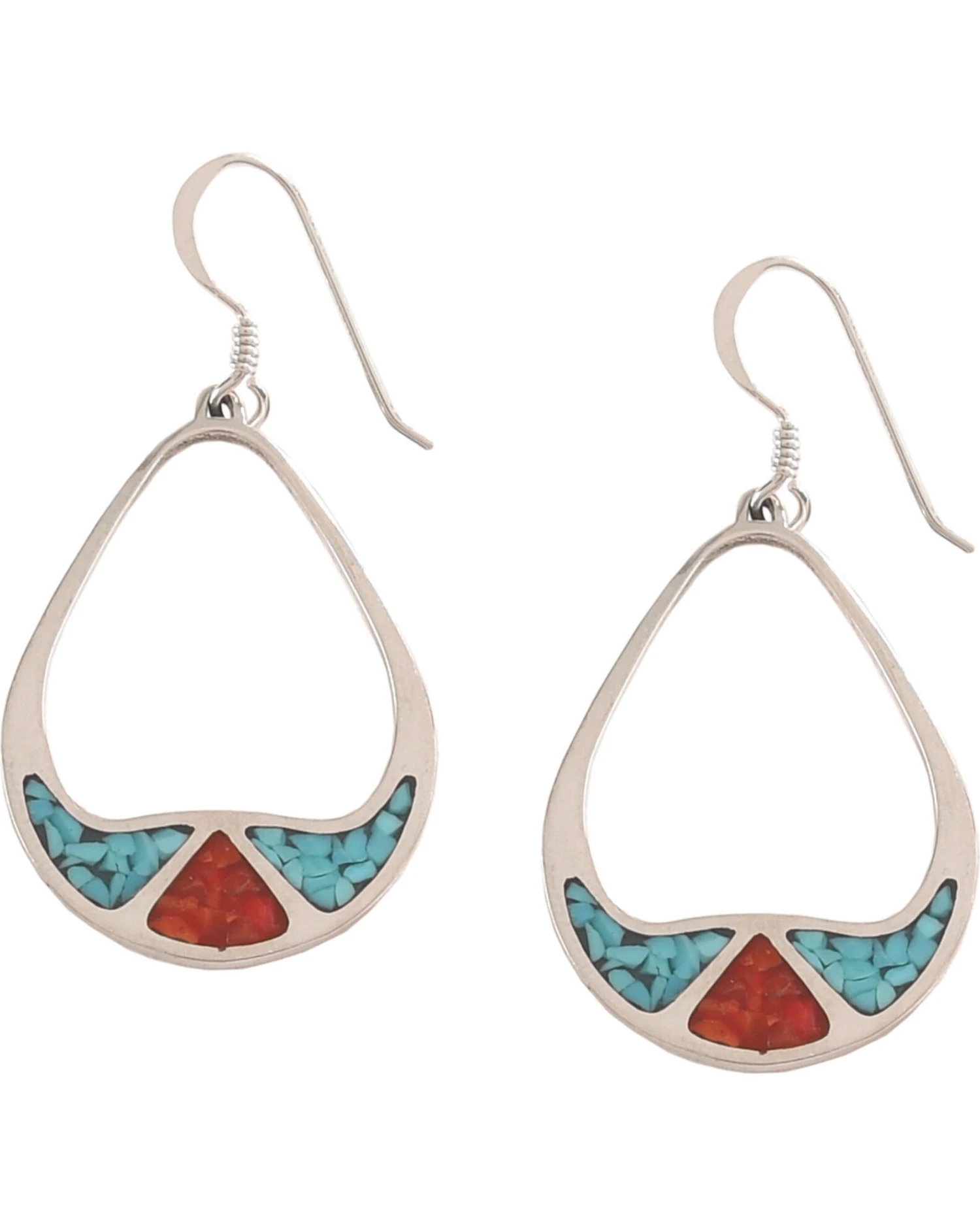 Silver Legends Turquoise & Coral Earrings 1 Silver Legends Turquoise & Coral Earrings