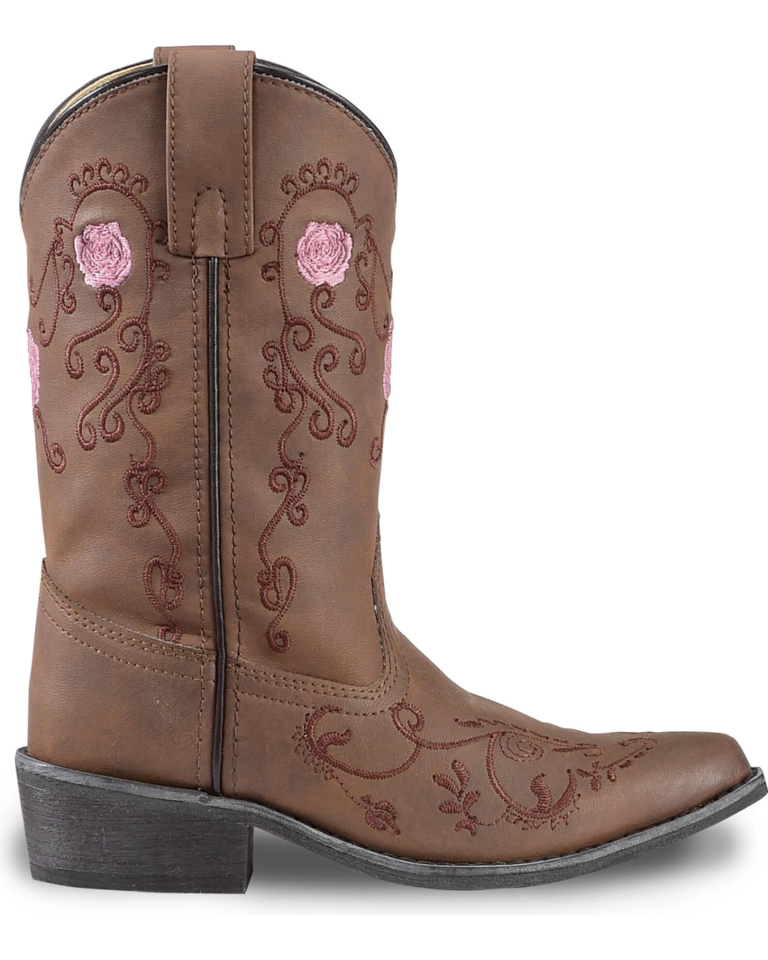 Shyanne Girls' Floral Embroidered Western Boots - Pointed Toe 2 Shyanne Girls' Floral Embroidered Western Boots - Pointed Toe - Image 2