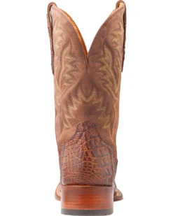 El Dorado Men's Handmade Caiman Back Brass Stockman Boots - Broad Square Toe -Western Cowboy Equipment 2000221949 221 BK
