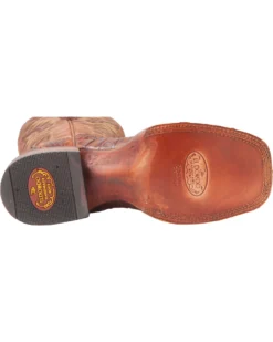 El Dorado Men's Handmade Caiman Back Brass Stockman Boots - Broad Square Toe -Western Cowboy Equipment 2000221949 221 BM