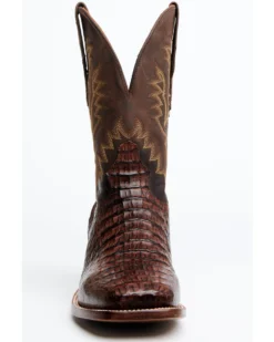 El Dorado Men's Handmade Caiman Back Brass Stockman Boots - Broad Square Toe -Western Cowboy Equipment 2000221949 221 P4