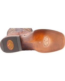 El Dorado Men's Handmade Full Quill Ostrich Stockman Boots - Broad Square Toe -Western Cowboy Equipment 2000221953 221 BM