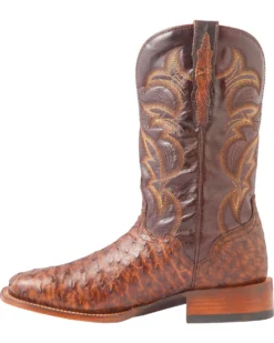El Dorado Men's Handmade Full Quill Ostrich Stockman Boots - Broad Square Toe -Western Cowboy Equipment 2000221953 221 LT