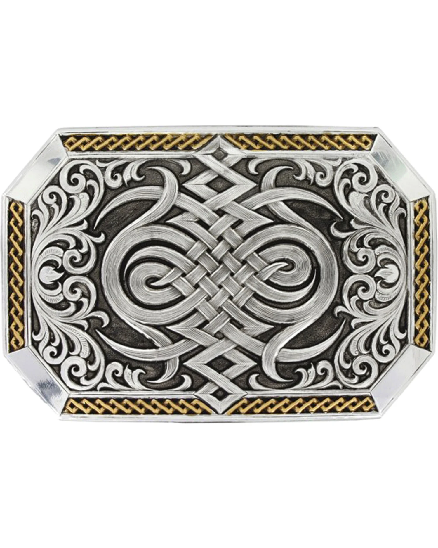 Montana Silversmiths Men's Silver Antiqued Celtic Knot Buckle 1 Montana Silversmiths Men's Silver Antiqued Celtic Knot Buckle