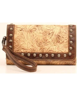 Blazin Roxx Women's Embossed Studded Clutch Wallet