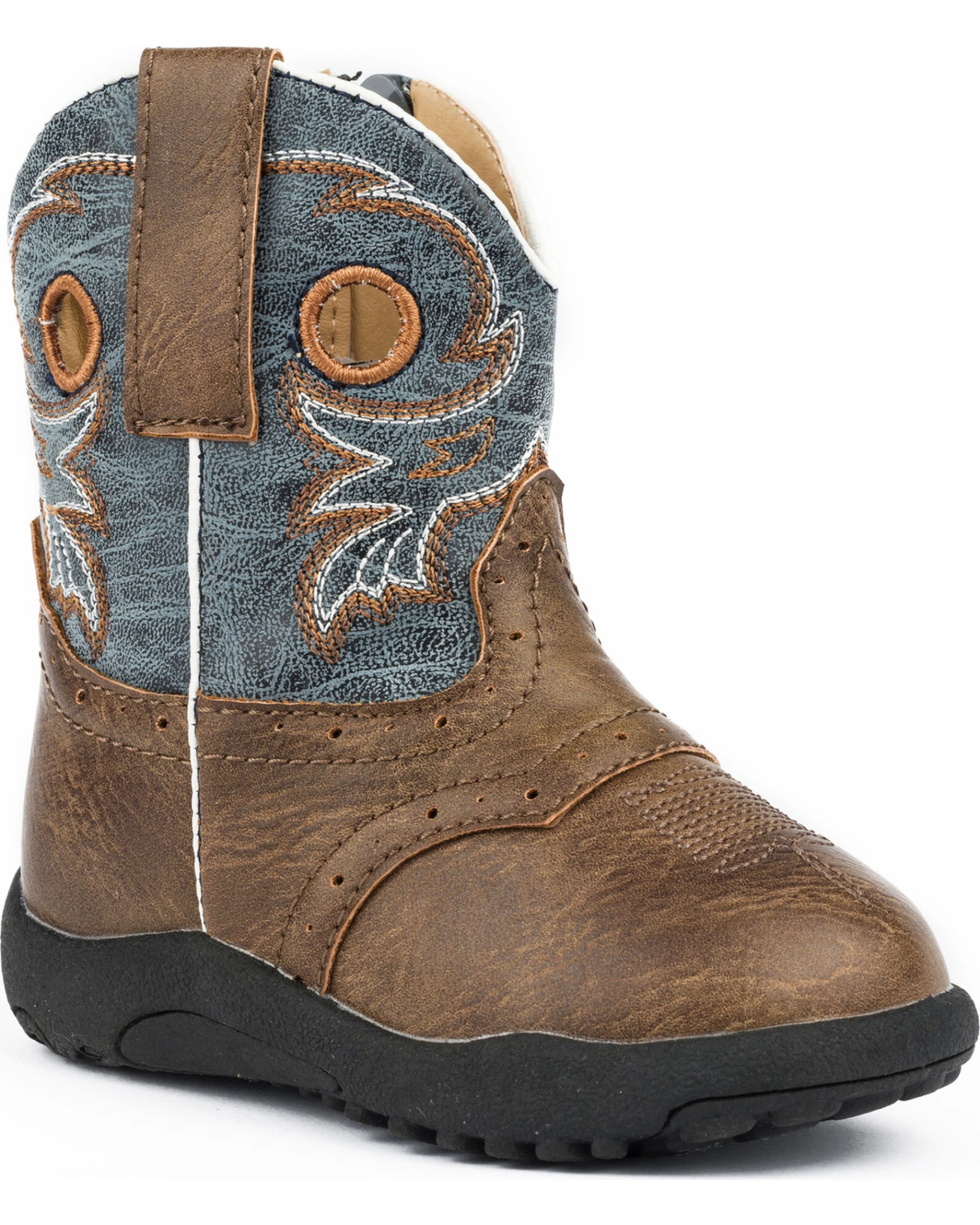 Roper Infant Boys' Daniel Distressed Saddle Vamp Cowbabies Boots - Round Toe 1 Roper Infant Boys' Daniel Distressed Saddle Vamp Cowbabies Boots - Round Toe