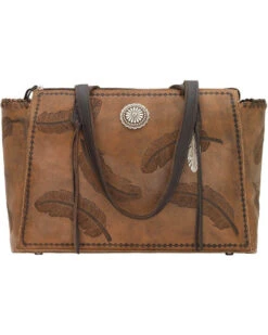 American West Women's Brown Sacred Bird Concealed Carry ToteÂ