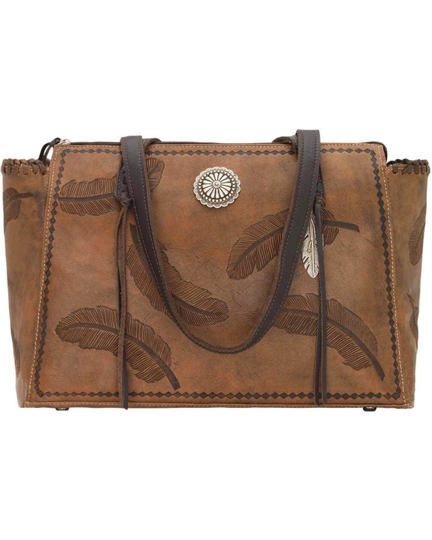 American West Women's Brown Sacred Bird Concealed Carry Tote 1 American West Women's Brown Sacred Bird Concealed Carry Tote