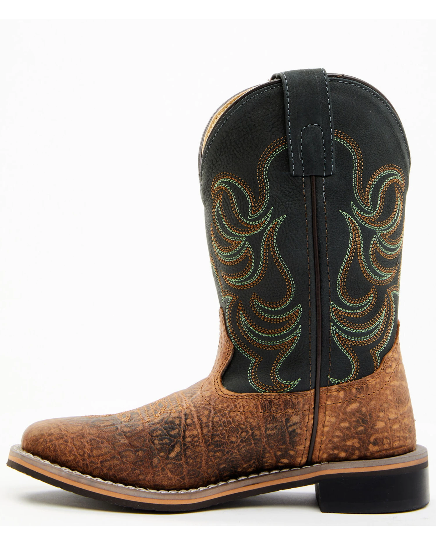 Smoky Mountain Boys' Jesse Bison Leather Print Boot - Square Toe 3 Smoky Mountain Boys' Jesse Bison Leather Print Boot - Square Toe - Image 3