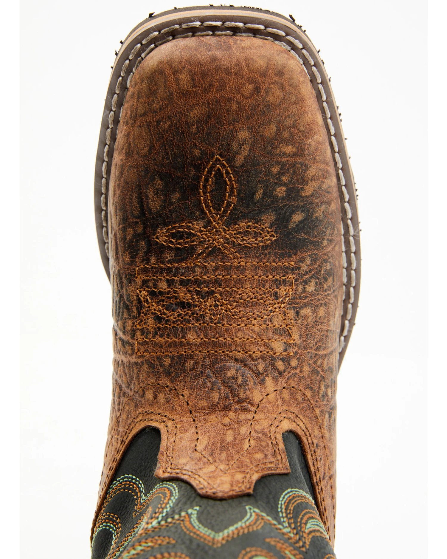 Smoky Mountain Boys' Jesse Bison Leather Print Boot - Square Toe 6 Smoky Mountain Boys' Jesse Bison Leather Print Boot - Square Toe - Image 6