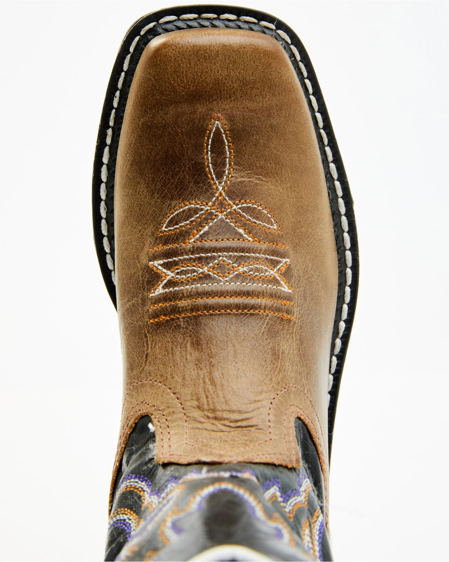 Old West Boys' Leather Work Rubber Western Boots - Square Toe 6 Old West Boys' Leather Work Rubber Western Boots - Square Toe - Image 6