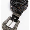 Shyanne Women's Black Two Tone Criss Cross Studded Belt