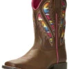 Ariat Girls' VentTEK Quickdraw Serape Western Boots - Broad Square Toe