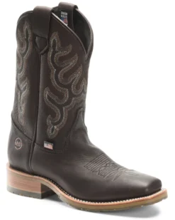 Double H Men's Dark Brown Elk Western Boots - Broad Square Toe