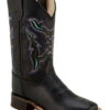 Old West Boys' Shaft Embroidery Western Boots - Broad Square Toe