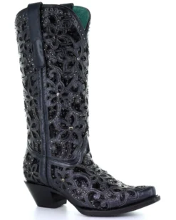 Corral Women's Inlay Embroidery Western Boots - Snip Toe