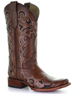 Circle G Women's Embroidery Western Boots - Square Toe