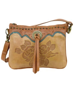 American West Women's Texas Rose Crossbody Bag