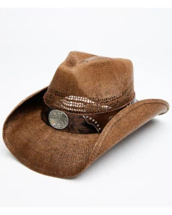 Shyanne Women's Brown Shane Raffia Straw Western Hat