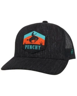 HOOey Men's Black Punchy Patch Logo Mesh Trucker Cap 