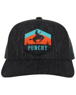 HOOey Men's Black Punchy Patch Logo Mesh Trucker Cap  -Western Cowboy Equipment 2000330219 001 P5