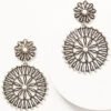 Prime Time Jewelry Women's Concho Silver & Pink Chandelier Earrings