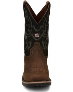 Justin Men's Fireman Black Western Boots - Square Toe -Western Cowboy Equipment 2000334478 280 P5
