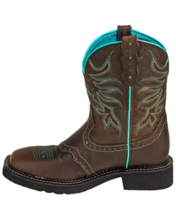 Justin Women's Mandra Chocolate Western Boots - Broad Square Toe -Western Cowboy Equipment 2000335061 240 P3