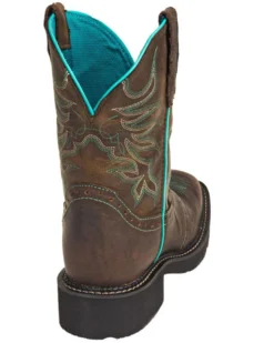 Justin Women's Mandra Chocolate Western Boots - Broad Square Toe -Western Cowboy Equipment 2000335061 240 P5
