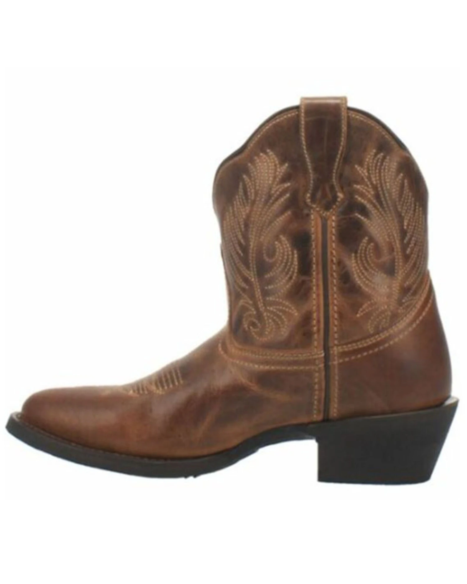 Laredo Women's Brown Shortie Western Booties - Round Toe 3 Laredo Women's Brown Shortie Western Booties - Round Toe - Image 3