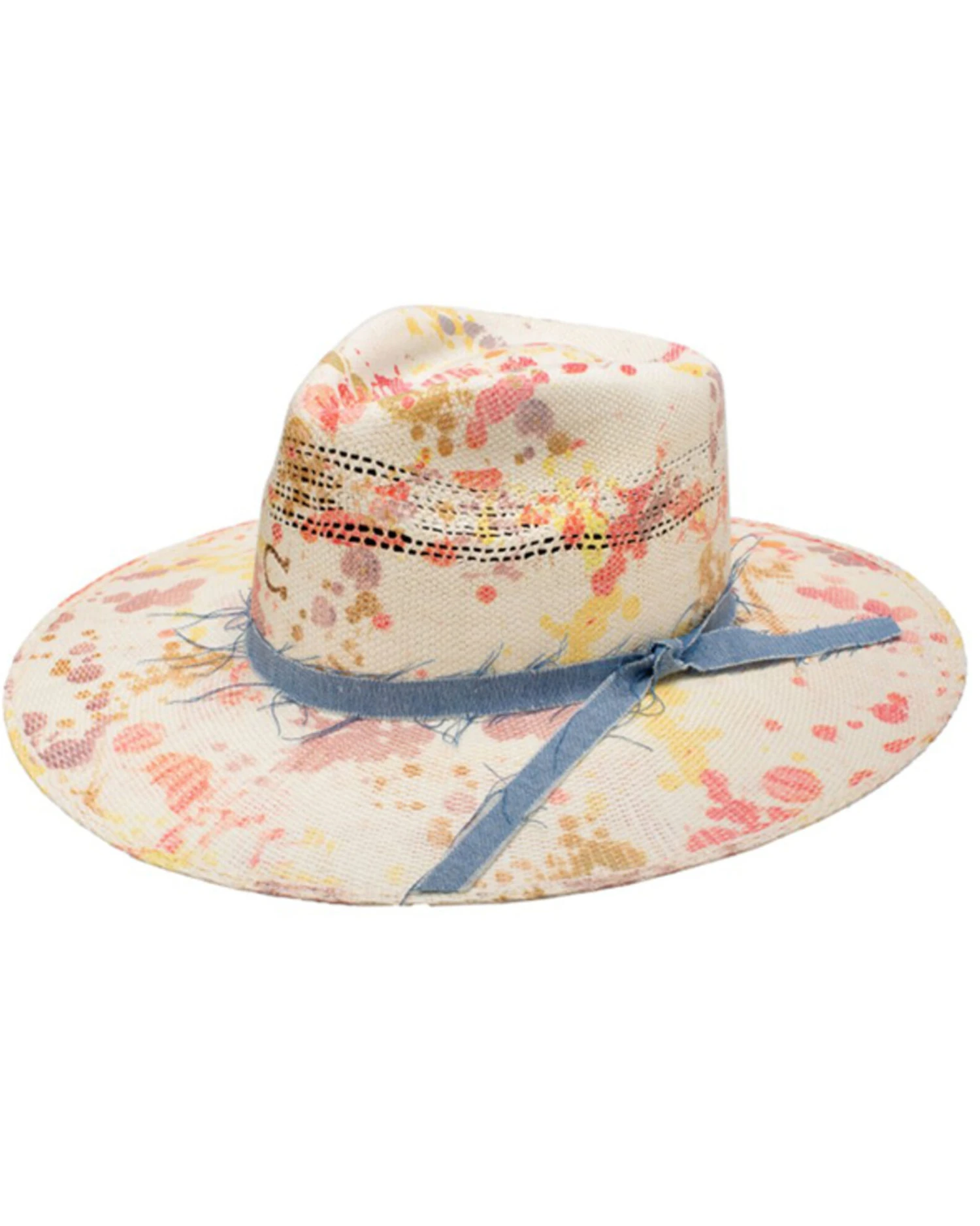 Charlie 1 Horse Women's Big Splash Splattered Print Western Straw Hat 1 Charlie 1 Horse Women's Big Splash Splattered Print Western Straw Hat