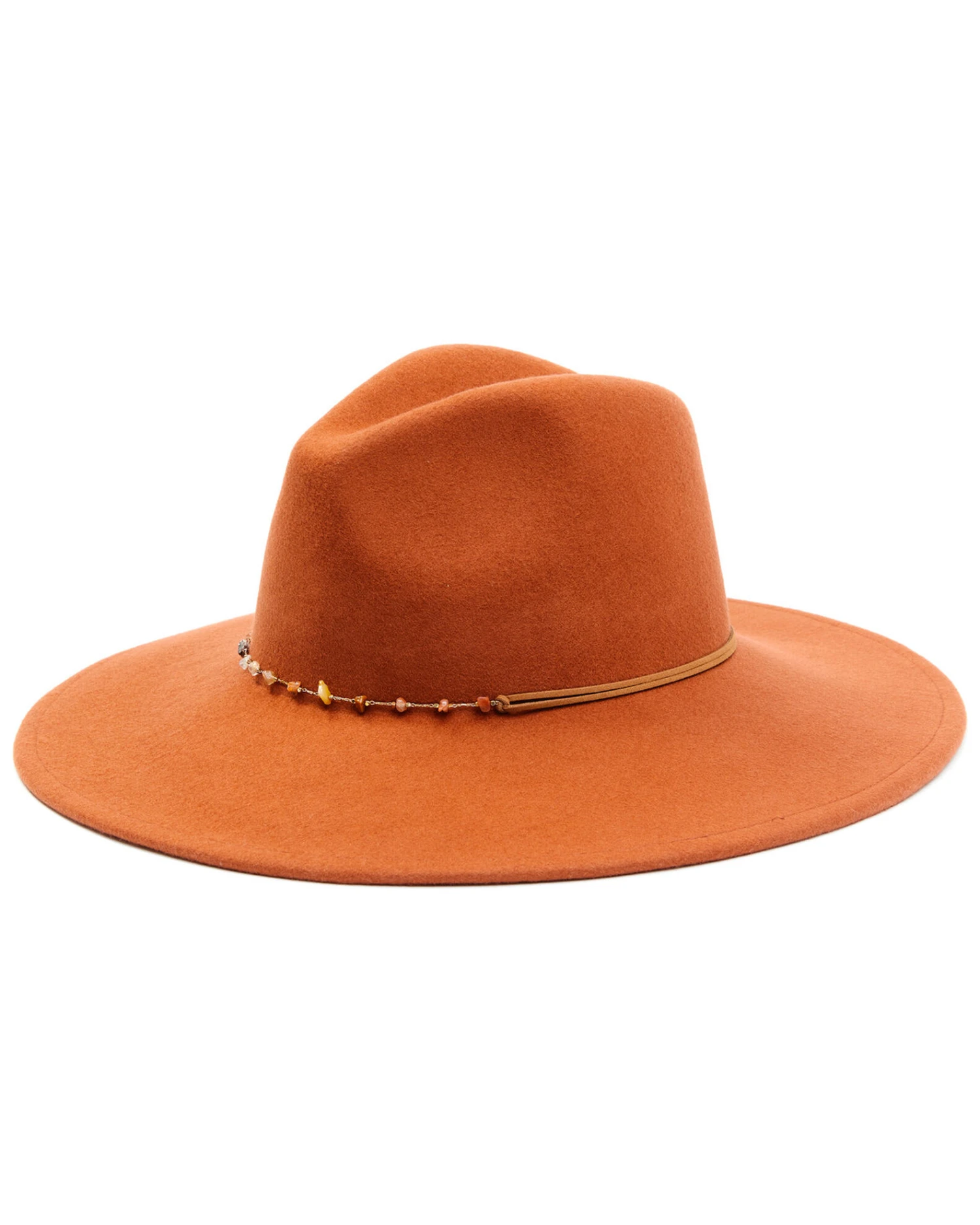 Shyanne Women's Rust Copper Beaded Rust Band Wool Felt Western Fedora Hat 1 Shyanne Women's Rust Copper Beaded Rust Band Wool Felt Western Fedora Hat