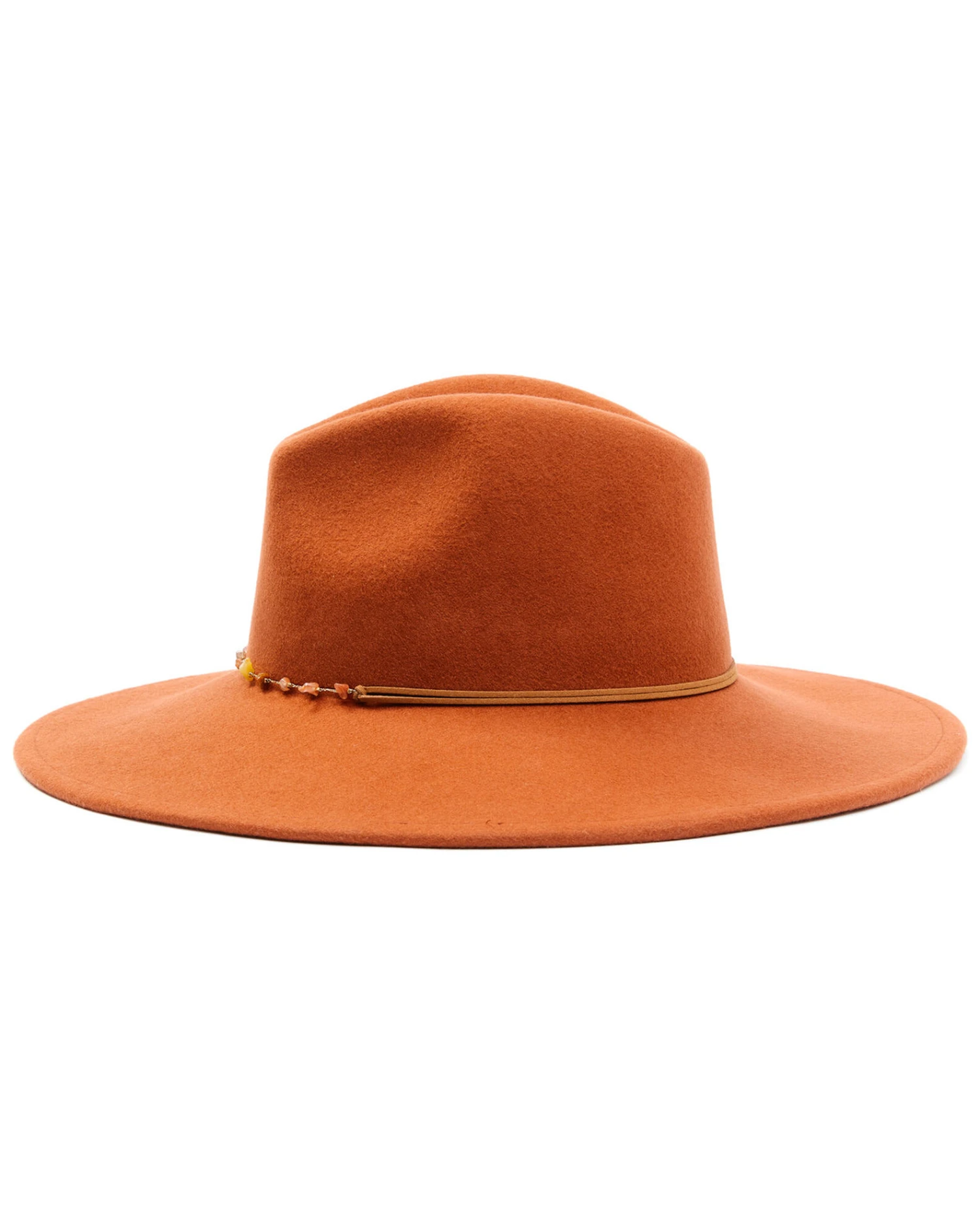 Shyanne Women's Rust Copper Beaded Rust Band Wool Felt Western Fedora Hat 3 Shyanne Women's Rust Copper Beaded Rust Band Wool Felt Western Fedora Hat - Image 3
