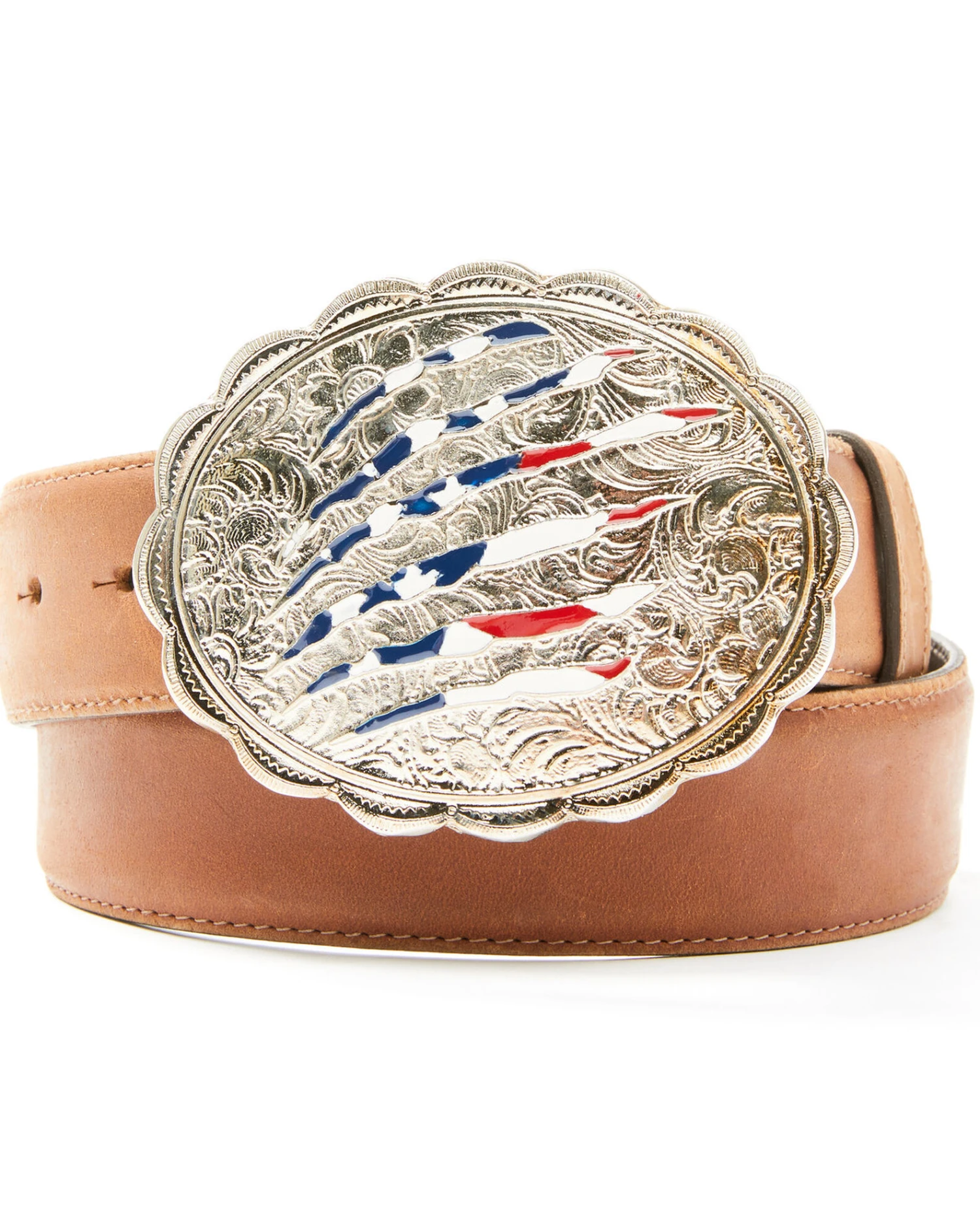 Shyanne Women's Brown Americana Slashed Belt 1 Shyanne Women's Brown Americana Slashed Belt