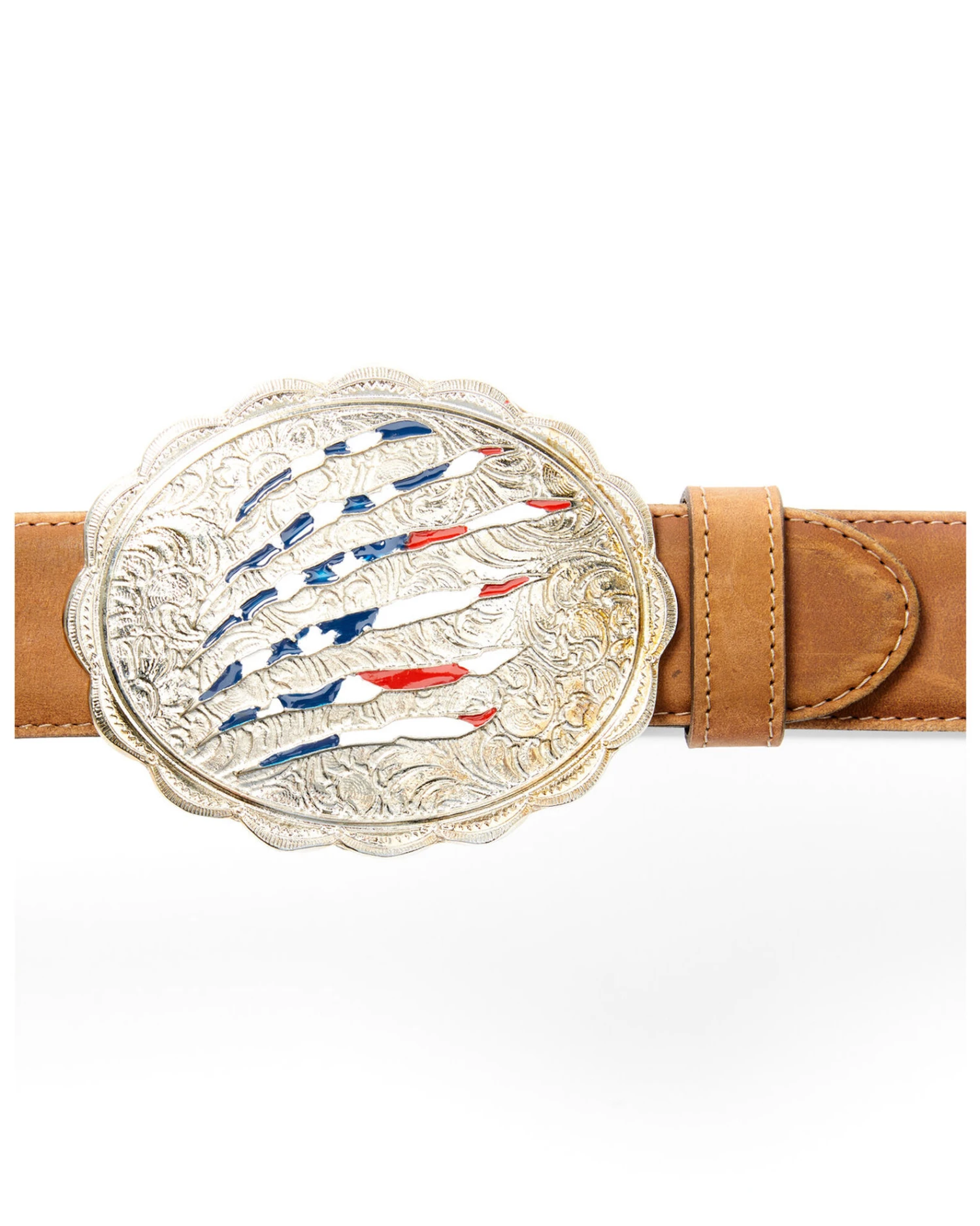 Shyanne Women's Brown Americana Slashed Belt 2 Shyanne Women's Brown Americana Slashed Belt - Image 2