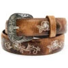 Shyanne Women's Lasy Cream Floral Western Belt
