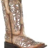 Corral Girls' Shiny Inlay Western Boots - Square Toe