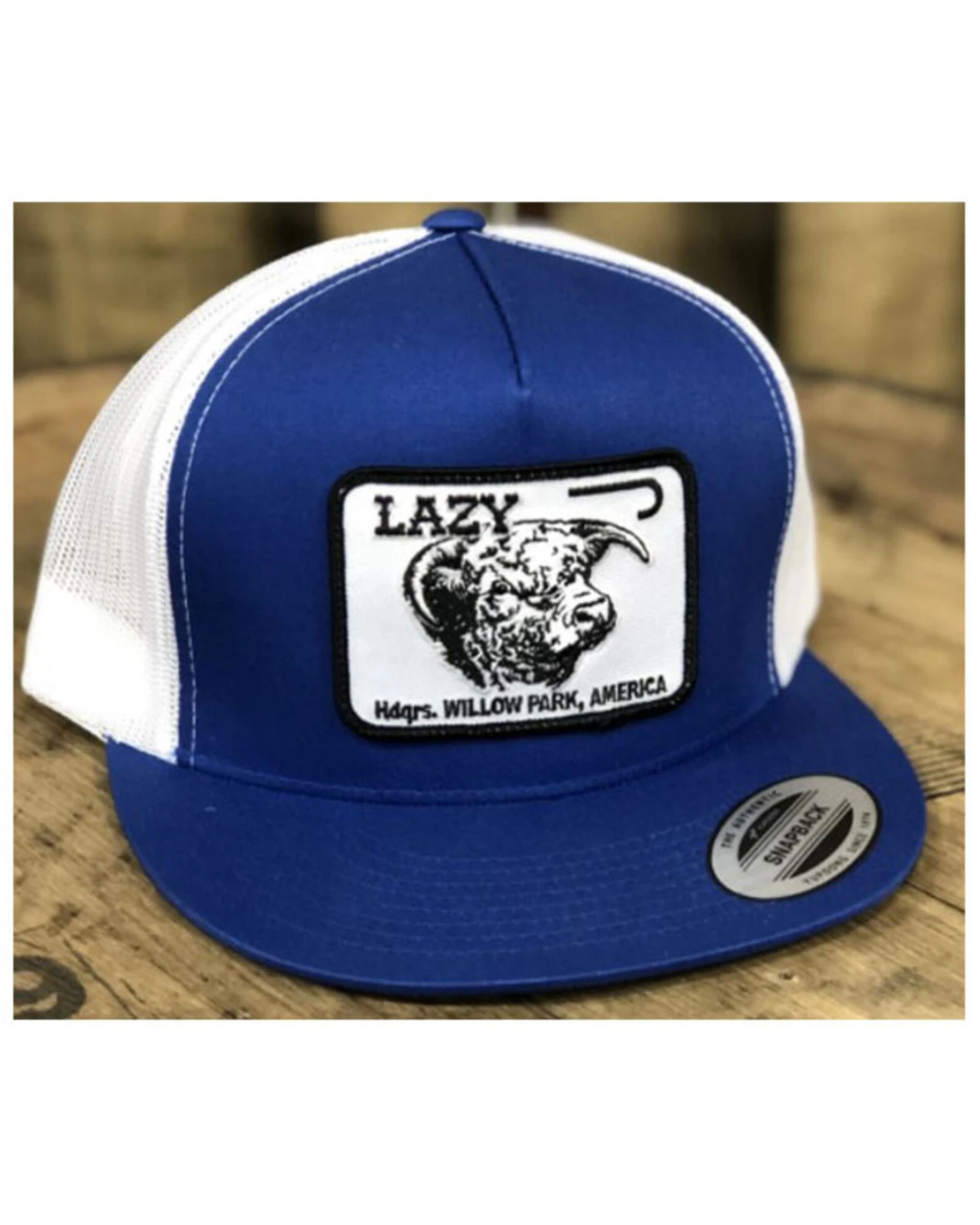Lazy J Ranch Men's Cattle Headquarters Logo Patch Mesh-Back Ball Cap 1 Lazy J Ranch Men's Cattle Headquarters Logo Patch Mesh-Back Ball Cap