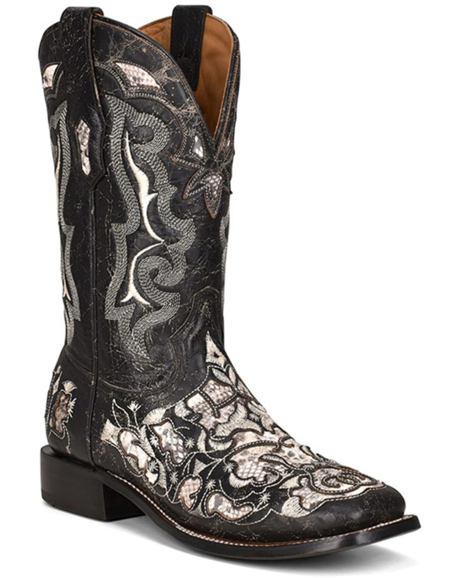 Corral Men's Exotic Python Skin Inlay Western Boots - Square Toe 1 Corral Men's Exotic Python Skin Inlay Western Boots - Square Toe