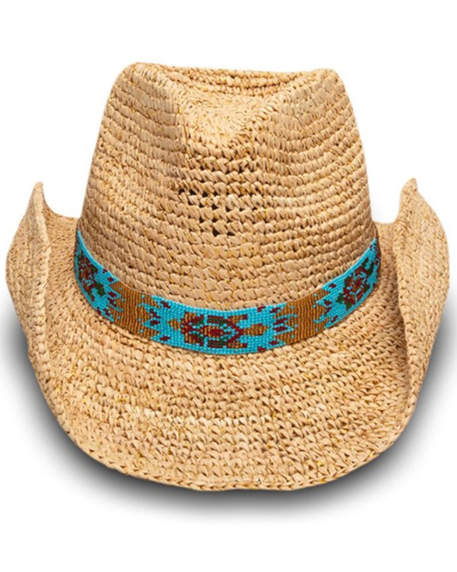 Nikki Beach Women's Natural Mazatlan Crochet Raffia Straw Western Hat 2 Nikki Beach Women's Natural Mazatlan Crochet Raffia Straw Western Hat - Image 2