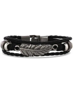 Montana Silversmiths Women's Braided Wrap Feather Bracelet